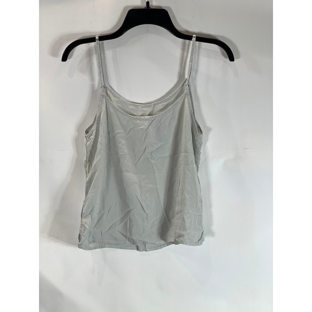 LACAUSA Women's Light Grey Round Neck Adjustable Straps Camisole SZ XS