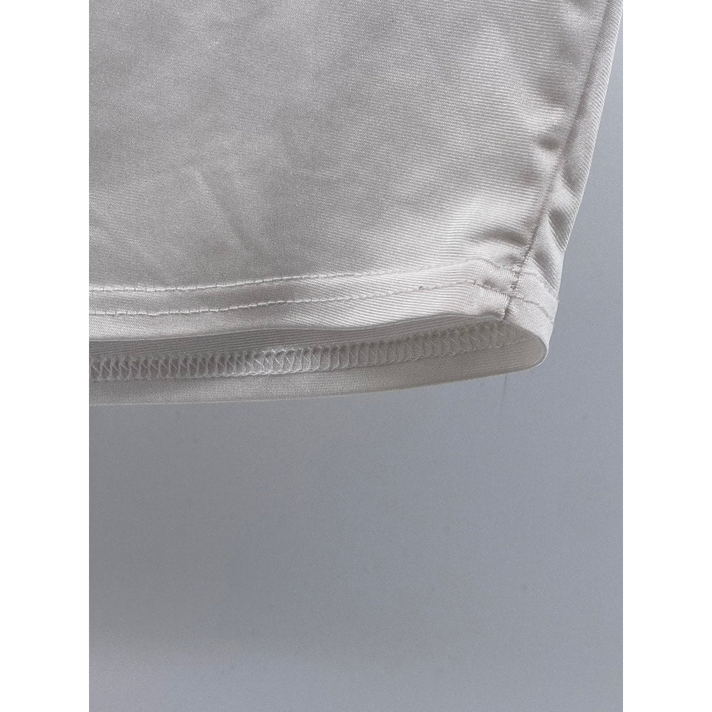 UNBRANDED Women's White Straight-Neck Sleeveless Cropped Top SZ M
