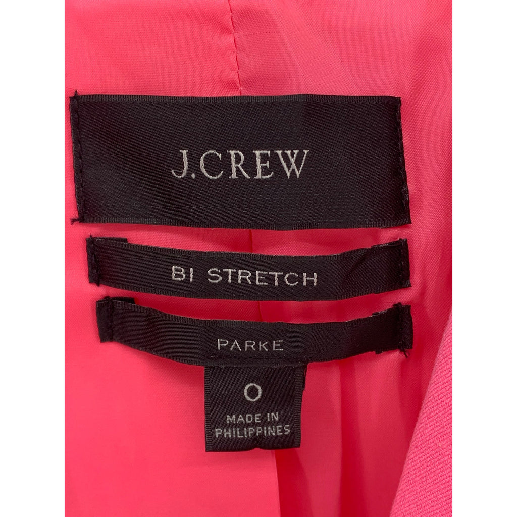 J.CREW Women’s Pink Solid One-Button Bi-Stretch Parke Long Sleeve Blazer SZ 0