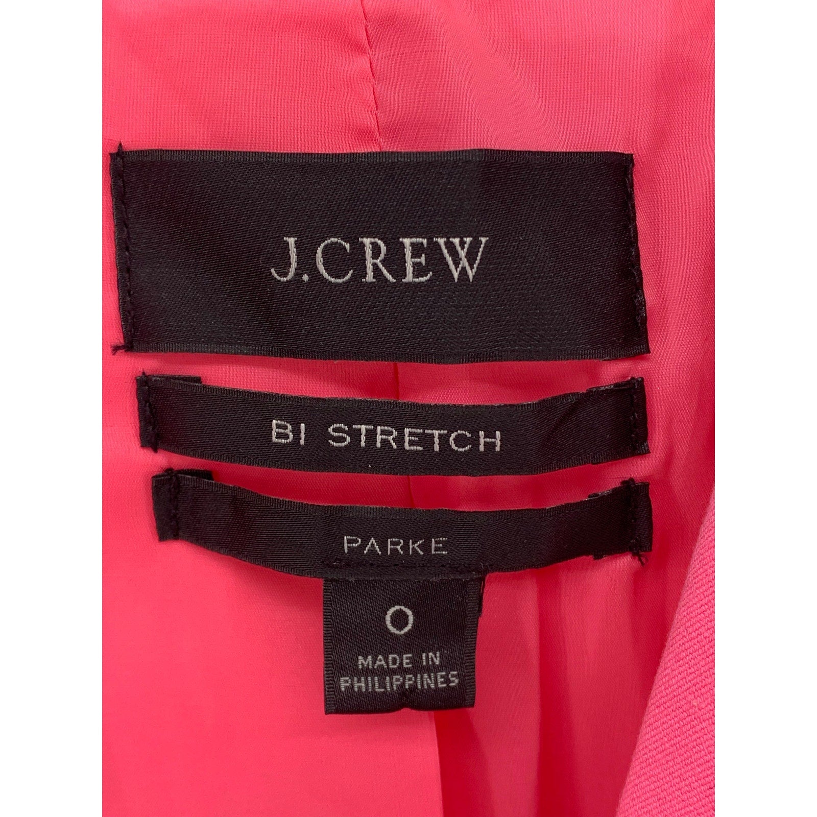 J.CREW Women’s Pink Solid One-Button Bi-Stretch Parke Long Sleeve Blazer SZ 0