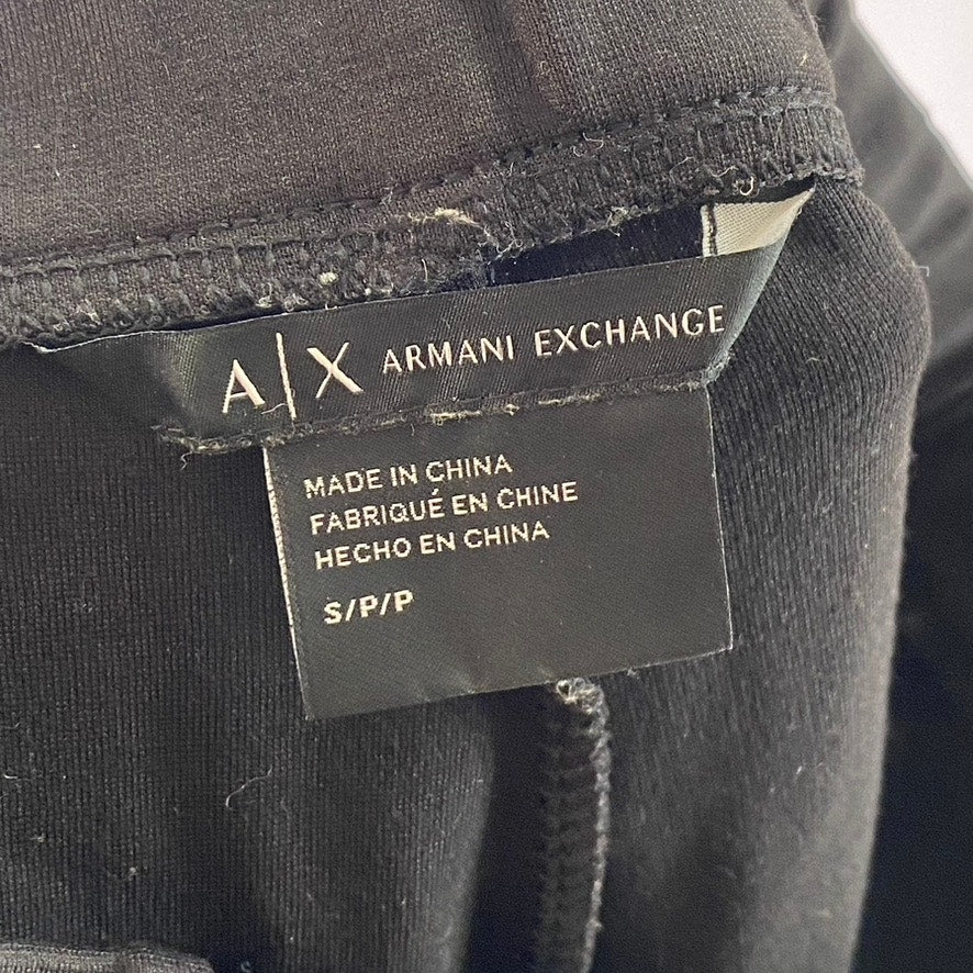 A|X ARMANI EXCHANGE Women's Black Side-Zipper Elasticized-Waist Leggings SZ S