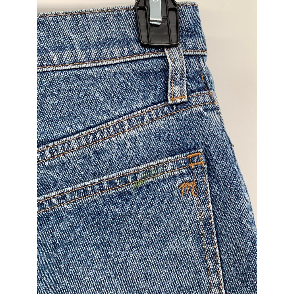 MADEWELL Women's Medium Blue Denim Frayed The Perfect Jean Short SZ 25
