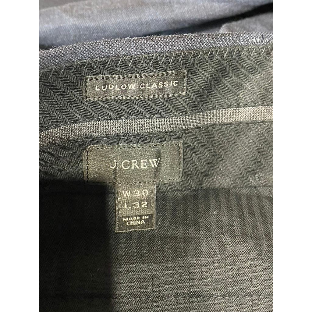 J. CREW Men's Navy Ludlow Classic-Fit Flat Front Stretch Wool Suit Pant SZ 30X32