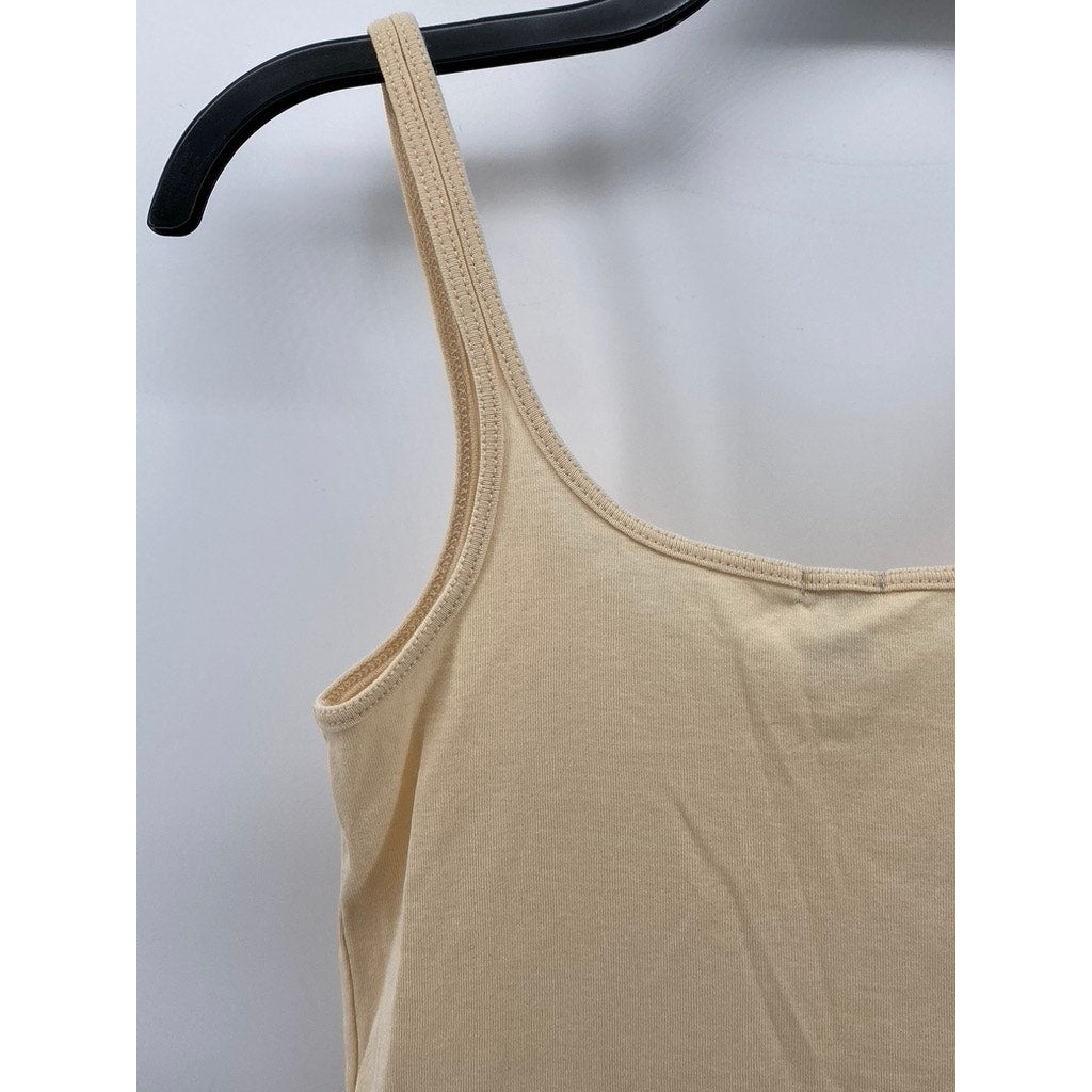J.CREW Women's Beige Scoop-Neck Spaghetti-Strap Perfect-Fit Tank Top SZ S