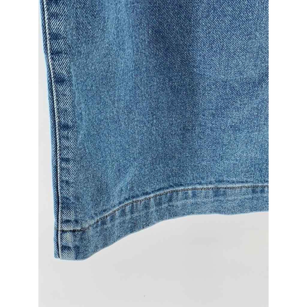 ZARA Women's Light Blue Wash Denim Wide-Leg Loose Jeans SZ 2