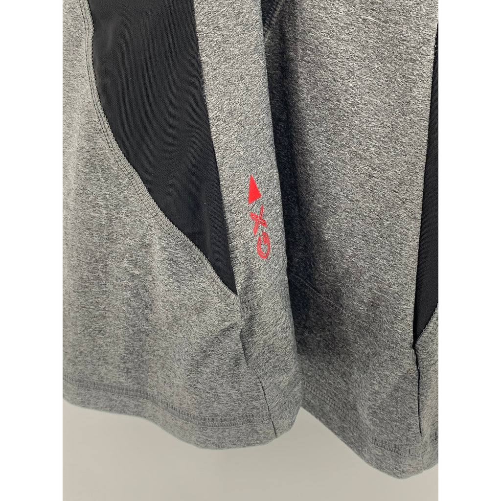 G By GOTTEX Women’s Charcoal Gray-Black Scoop-Neck Mesh Active Tank Top SZ M