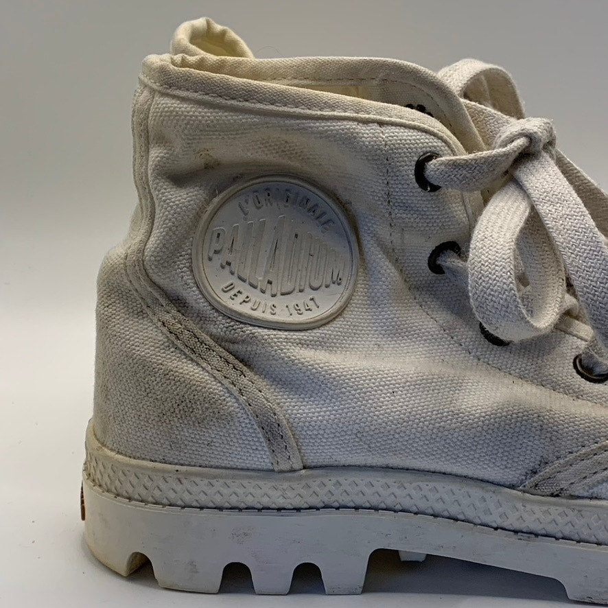 PALLADIUM Women's White Pampa Hi Lug-Sole Lace-Up Boot SZ 7