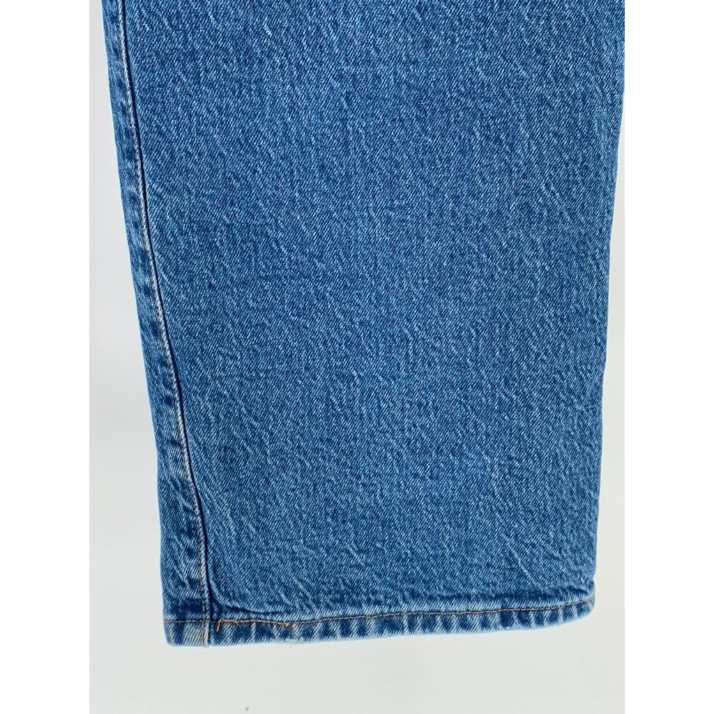 LEVI'S Women's Blue Denim Casual Button-Fly Ribcage Straight Ankle Jeans SZ 30