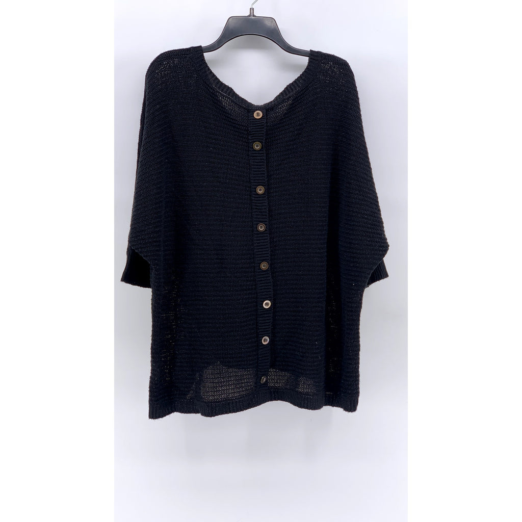 LA VIE 89 Women's Plus Black Knit Back Button Sweater SZ 2X