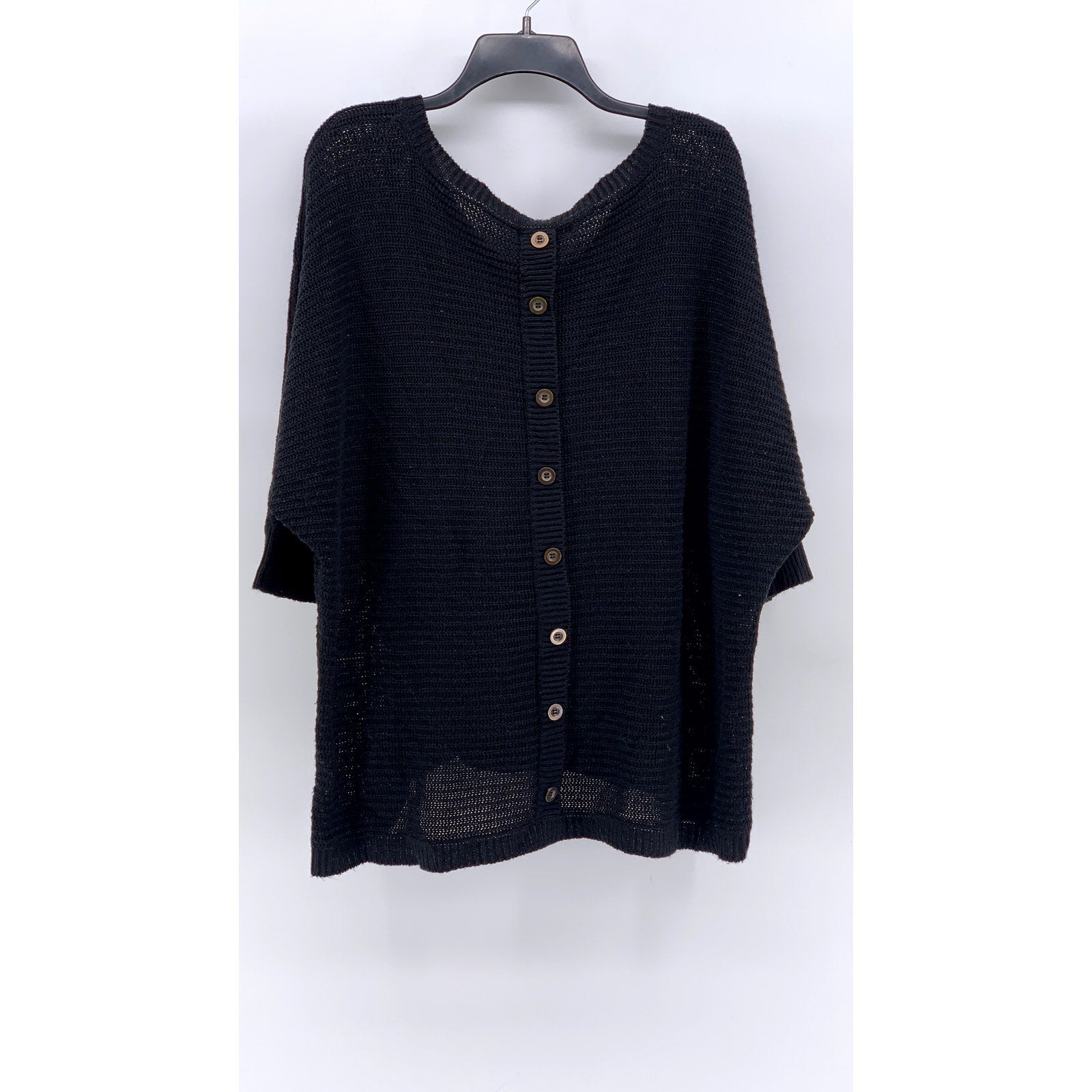 LA VIE 89 Women's Plus Black Knit Back Button Sweater SZ 2X