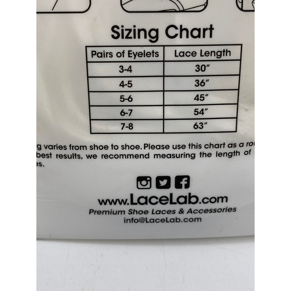 LACE LAB Unisex White Flat Shoe Laces SZ 63"