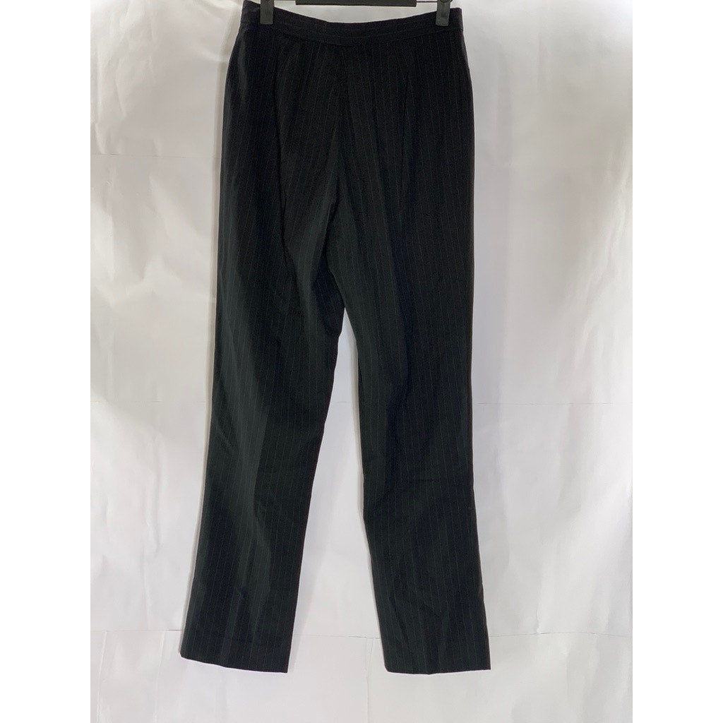ANTONIO FUSCO MILANO Women's Black Pinstripe Straight-Leg Dress Pant SZ S