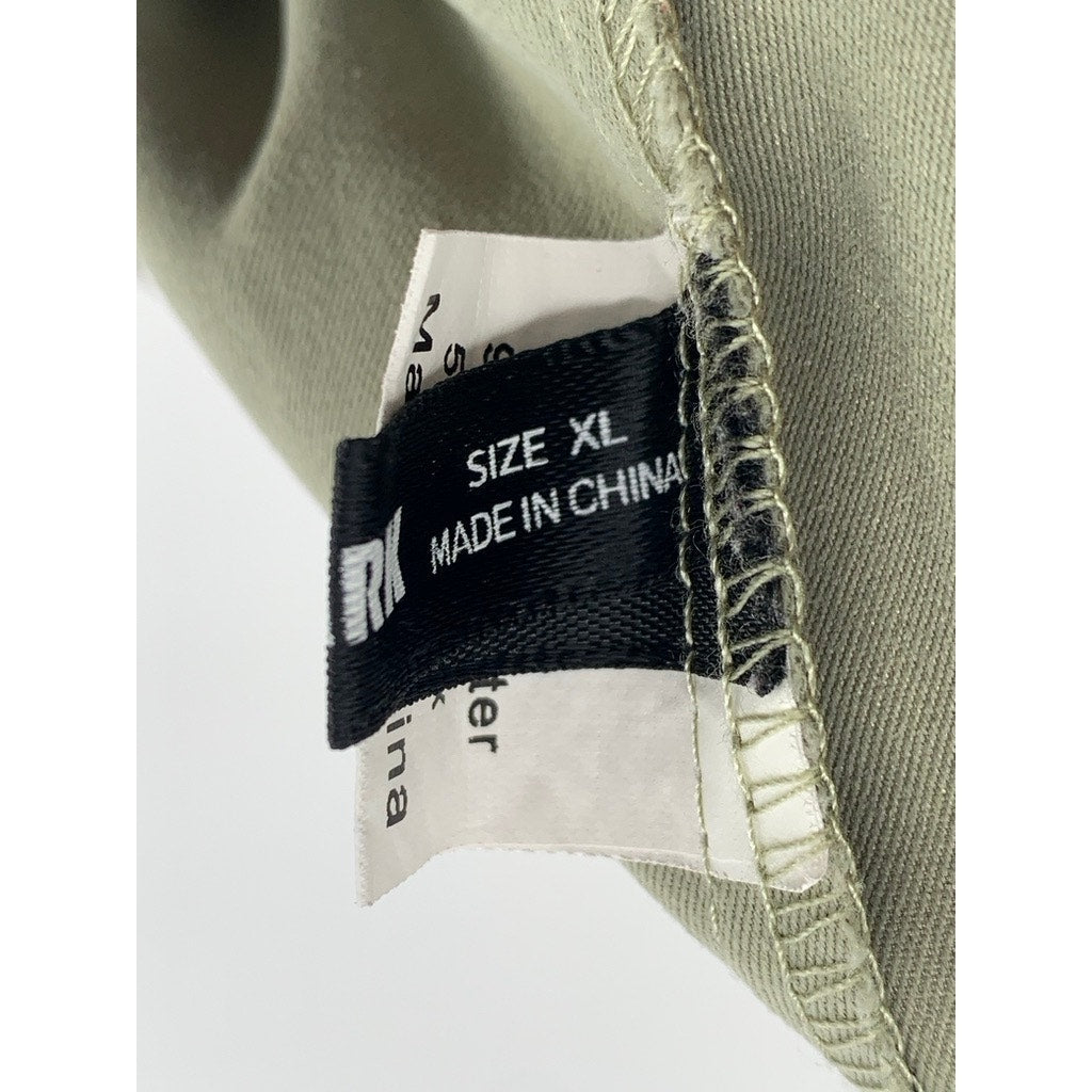 BLUSH MARK Women's Olive Green Solid Cargo Straight-Leg Pants SZ XL