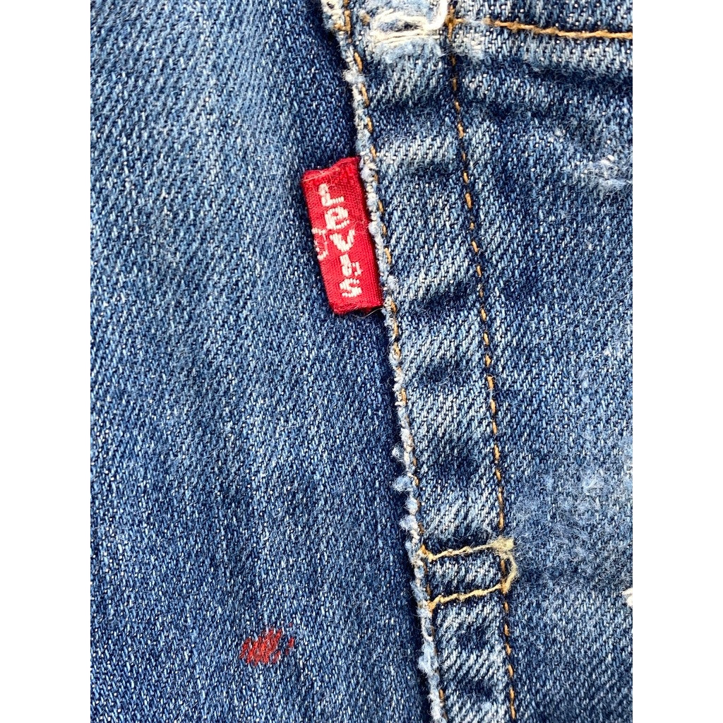 LEVI’S Men’s Blue Medium Wash Denim Distressed 502 Tapered-Leg Jeans SZ 34x32