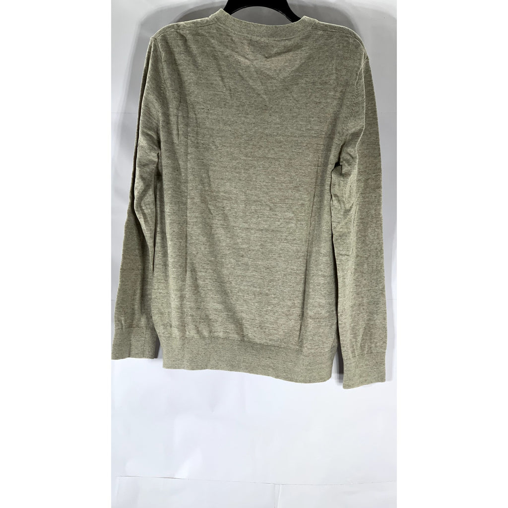 H&M Men's Gray Knit Cotton Crewneck Lightweight Pullover Sweater SZ L