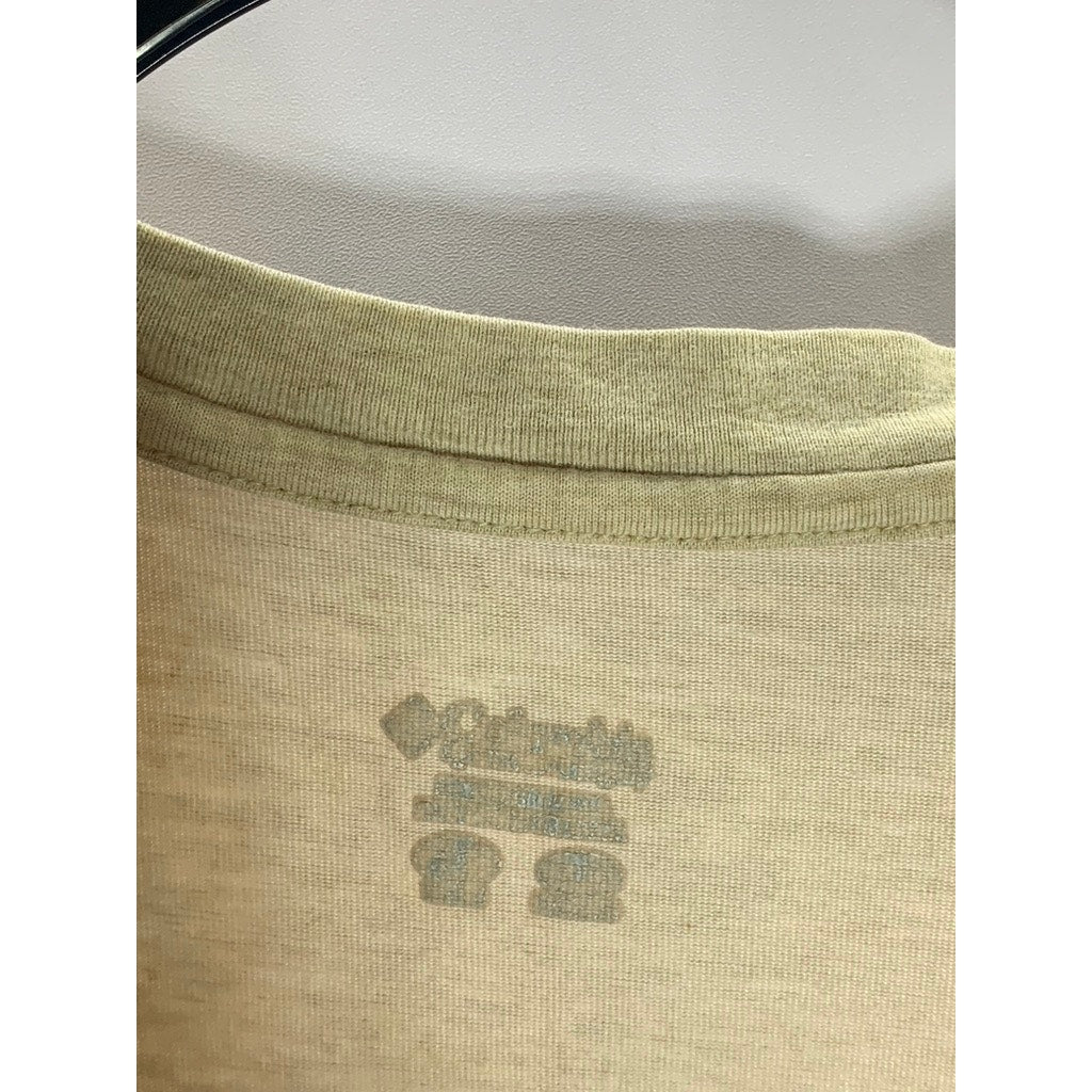 COLUMBIA Men's Tan Crewneck Omni-Dri Embroidered Logo Short Sleeve T-Shirt SZ2XL