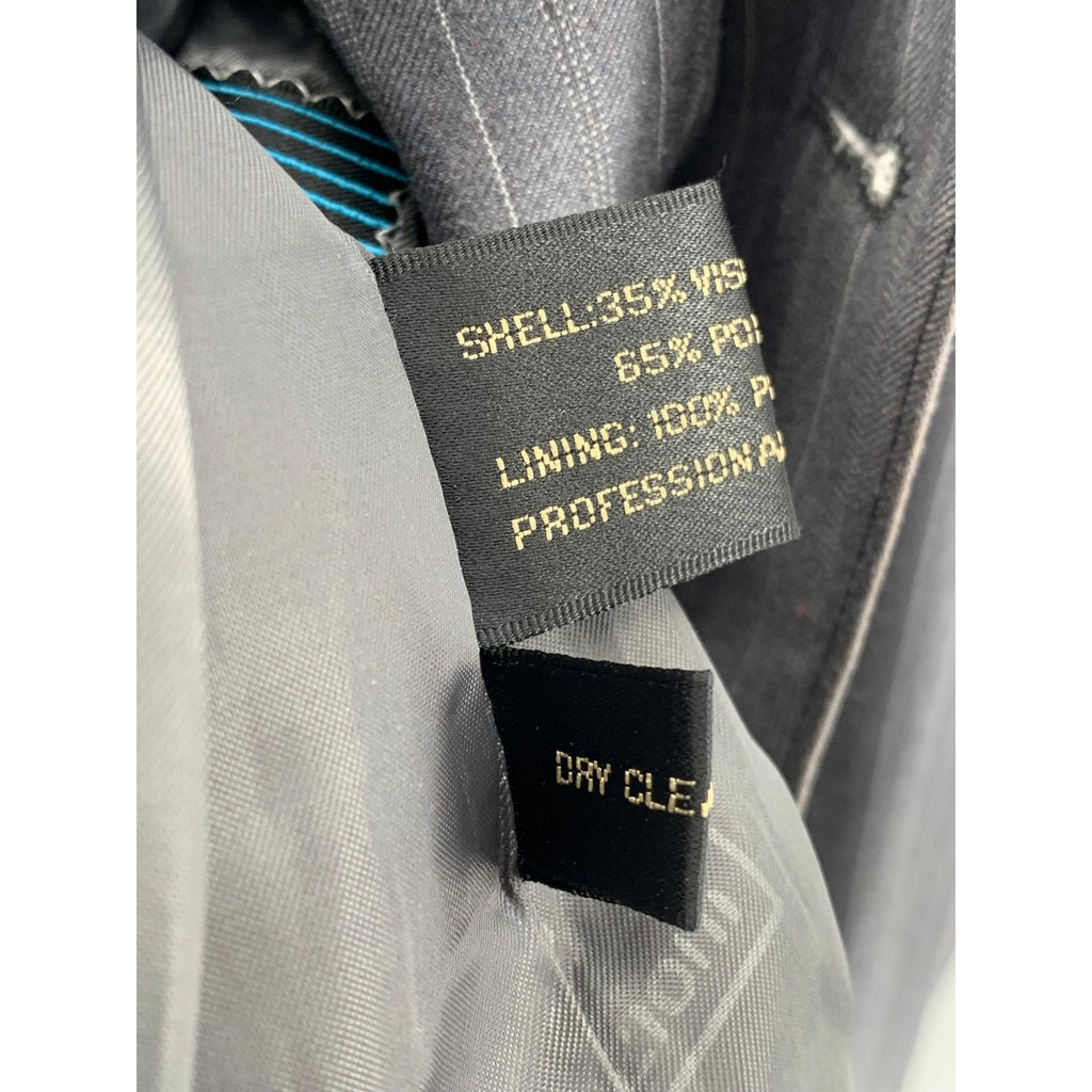 LE COLLEZIONI Men's Dark Gray Striped Three-Button Notch Collar Blazer SZ 42S