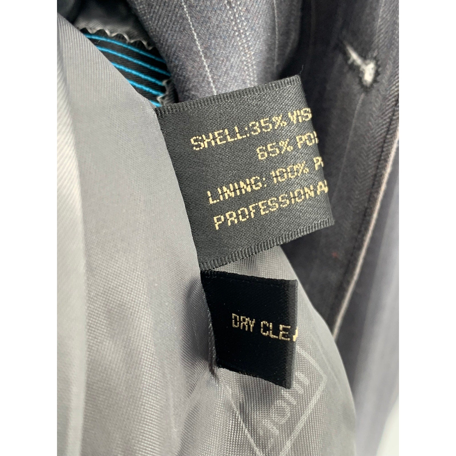 LE COLLEZIONI Men's Dark Gray Striped Three-Button Notch Collar Blazer SZ 42S