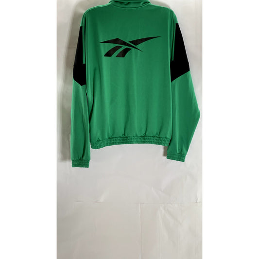 REEBOK CLASSIC Unisex Green/Black Vector Stand Collar  Zip-Up Jacket SZ L