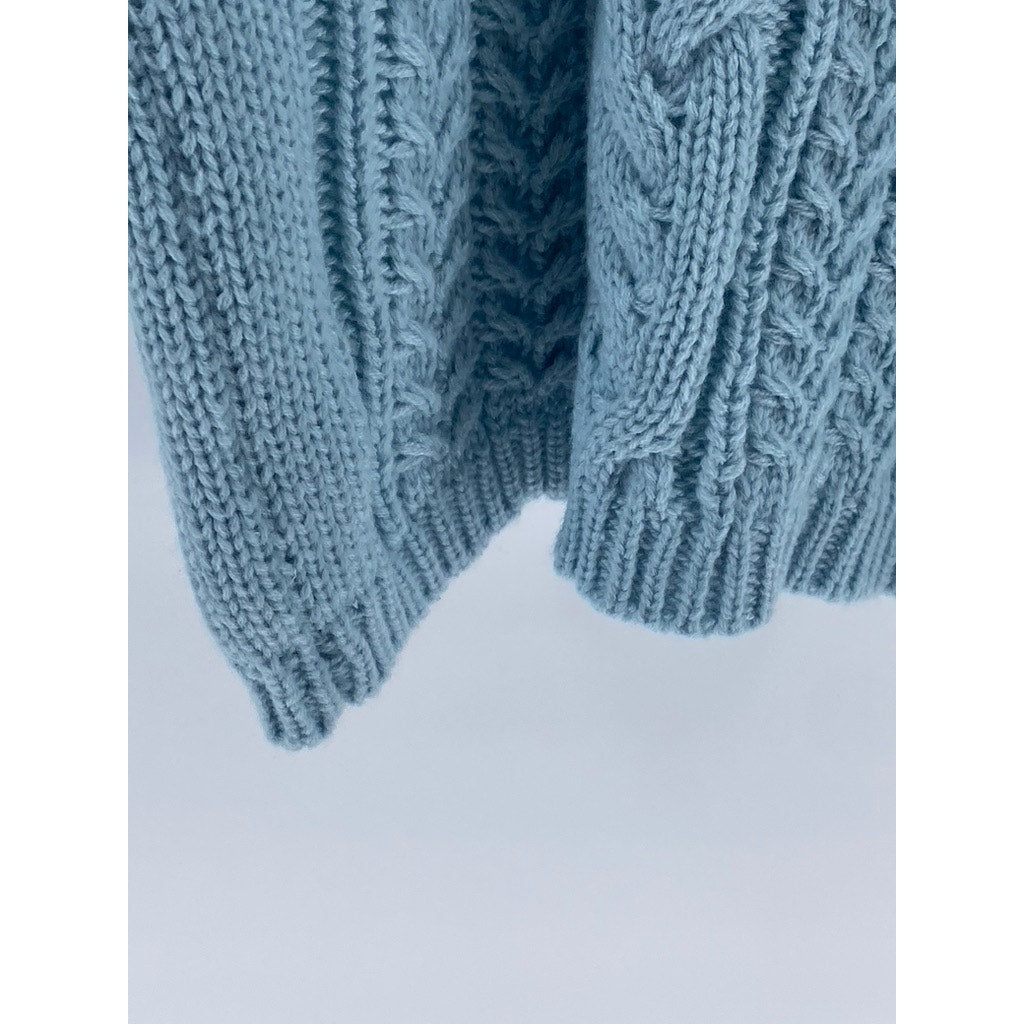 DOLLSKILL Women’s Blue Crochet Knit 3D Bear Head Scoop-Neck Mini Dress SZ M