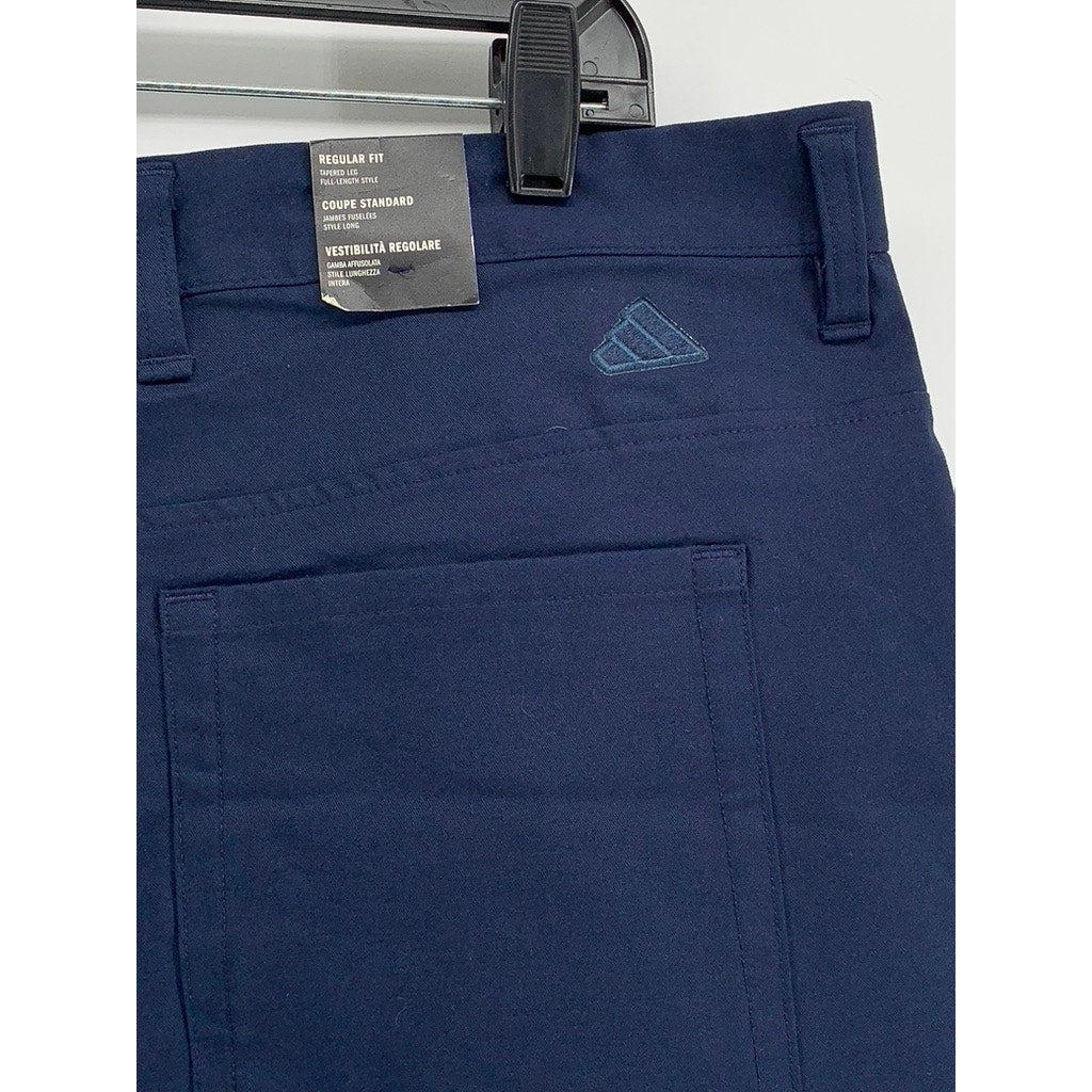 ADIDAS Men's Navy Solid Regular-Fit Tapered Leg Golf Pants SZ 36X32