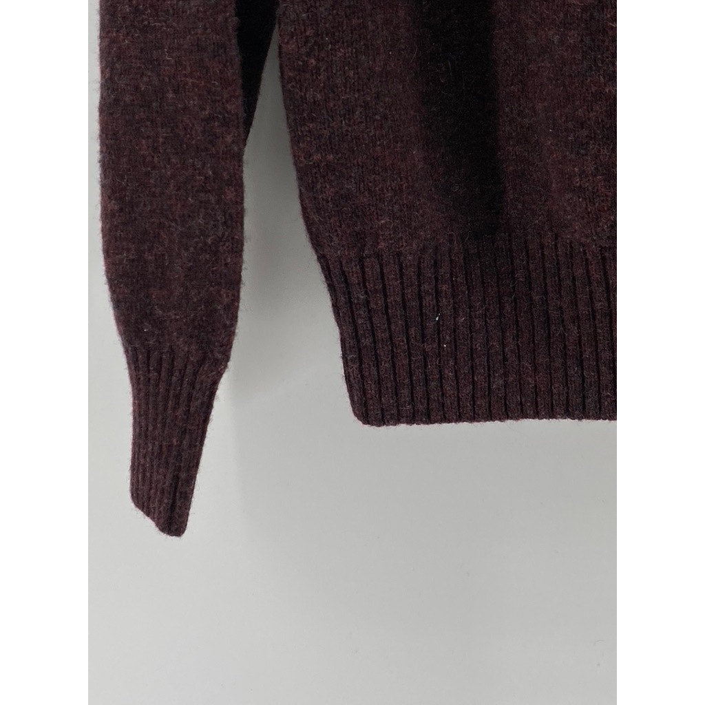 MUJI Men's Heather Burgundy Wool Crewneck Pullover Sweater SZ L