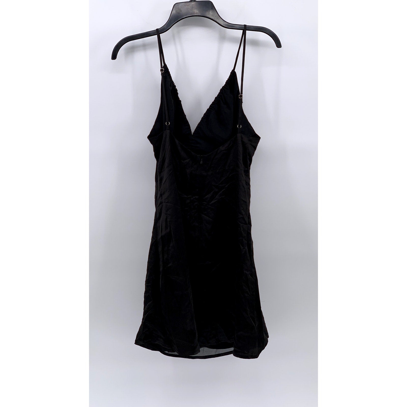 ASTR THE LABEL Women's Black Cinched V-Neck Spaghetti Strap Peony Dress SZ M
