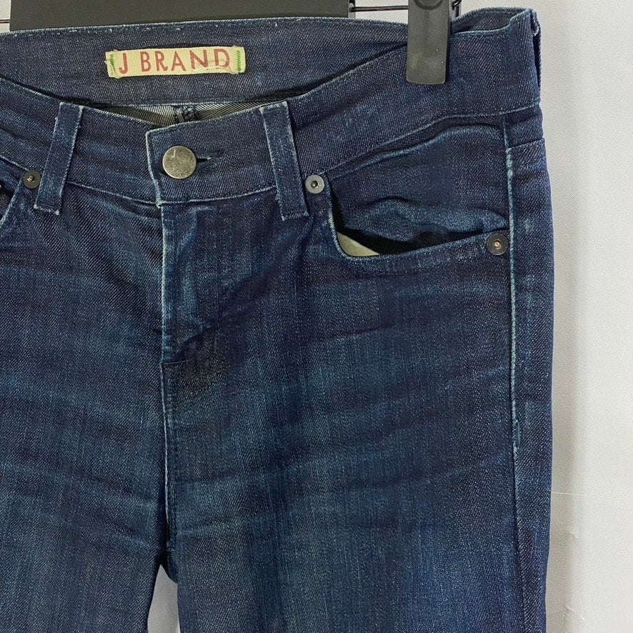 J. BRAND Women's Eclipse Navy Denim The Straight Leg Five-Pocket Jeans SZ 26