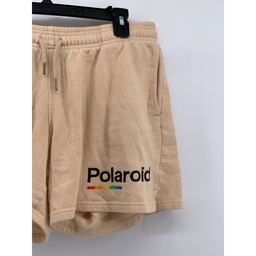 POLAROID Women's Beige Logo Pull-On Drawstring Waist Casual Shorts SZ M