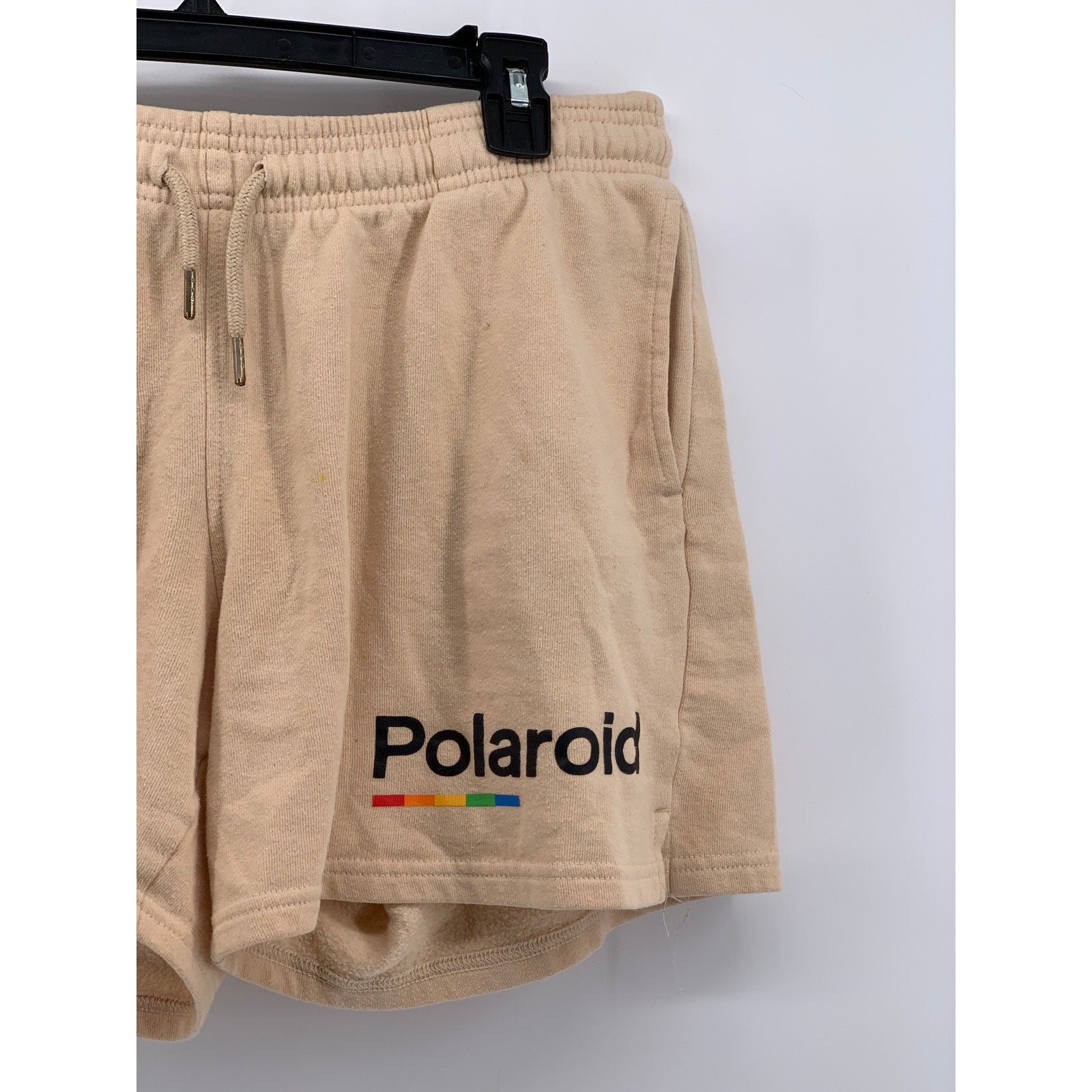 POLAROID Women's Beige Logo Pull-On Drawstring Waist Casual Shorts SZ M