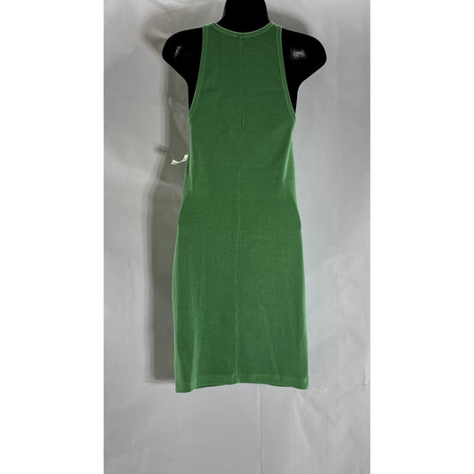 OLD NAVY Women's Green Emerald Reef Ribbed High-Neck Sleeveless Dress SZ M