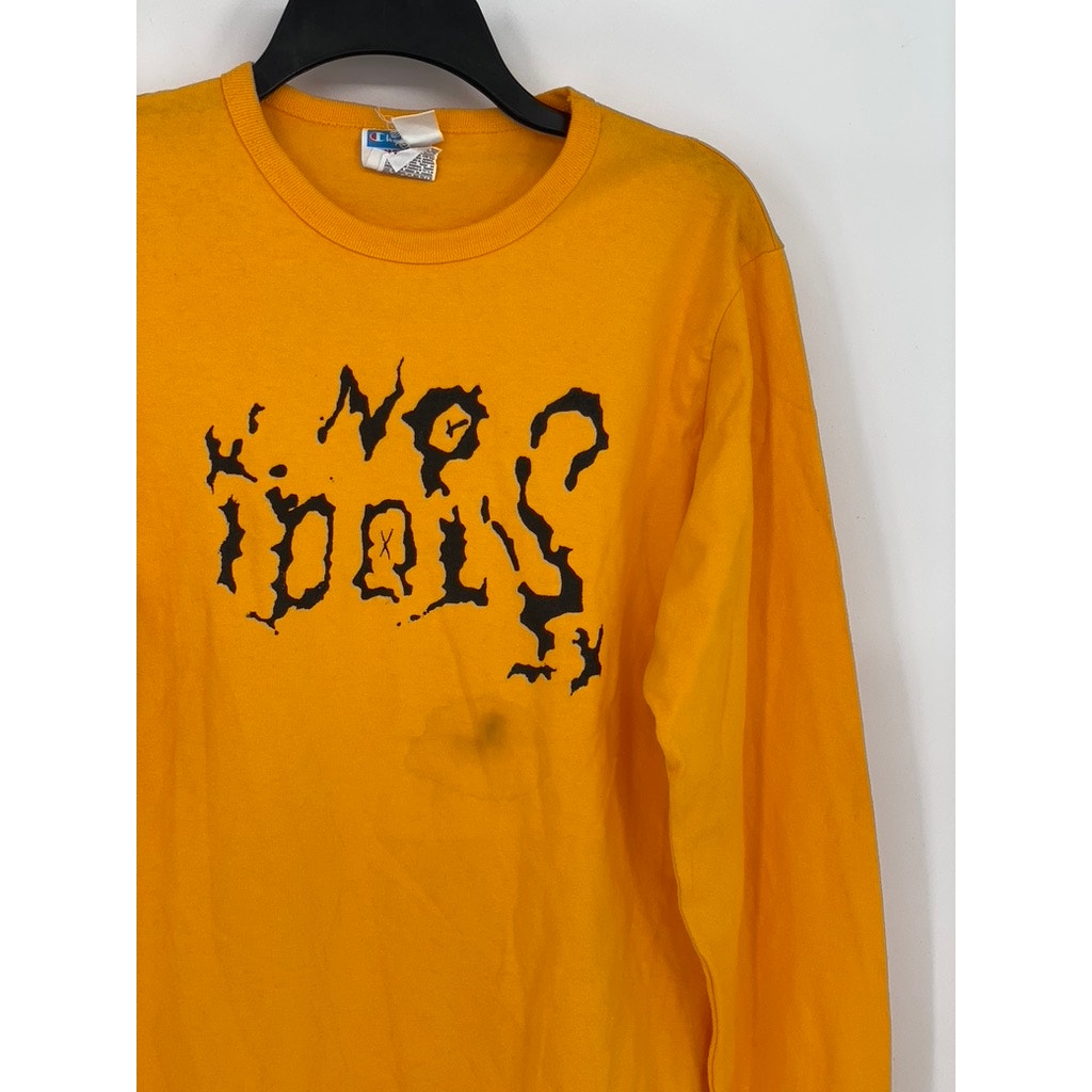 CHAMPION Men's Orange-Black Graphic Crewneck Long Sleeve T-Shirt SZ M