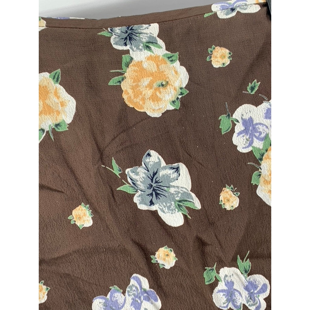 BP. Women's Brown Floral A-Line Mini Skirt SZ M