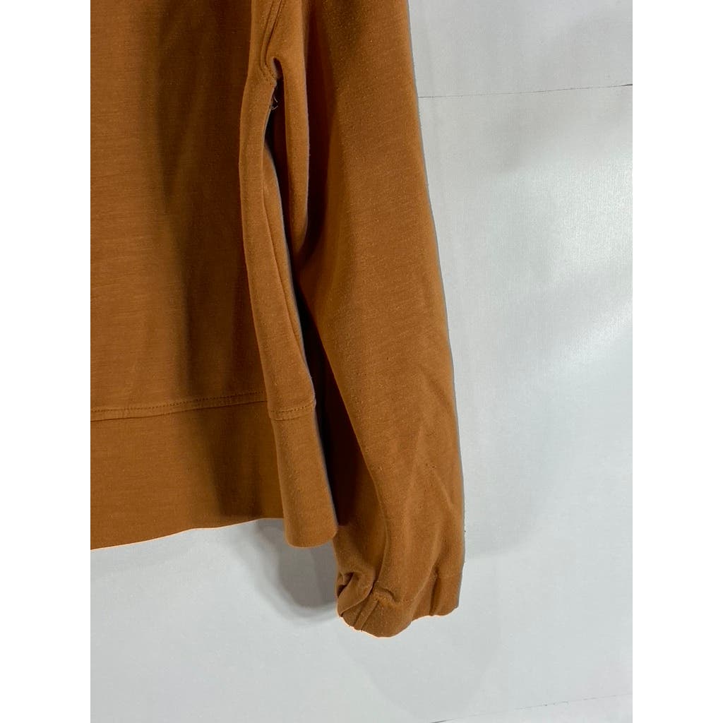 M  MAGASCHONI Women's Rust Crewneck Elastic Long Sleeve Pullover Sweatshirt SZ S