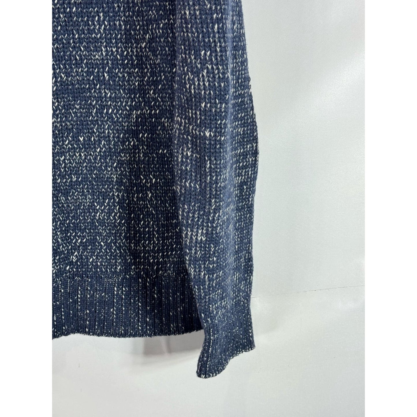 MICHAEL STARS Men's Navy/Gray Suede Yoke Crewneck Knit Pullover Sweater SZ L