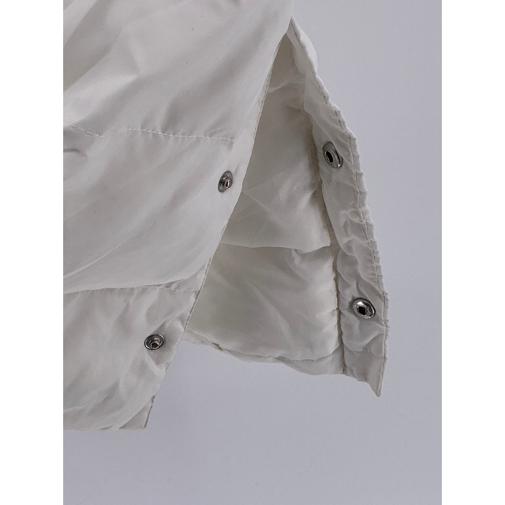 CHARLIE PAIGE Women's White Hooded Sleeveless Zip-Up Puffer Vest SZ M