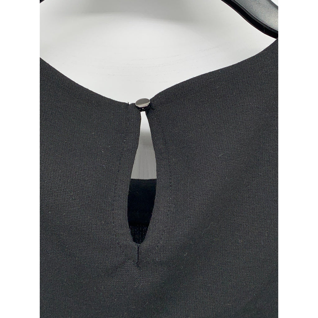 BANANA REPUBLIC Women's Black Scoop-Neck Sleeveless Ponte Textured Top SZ M