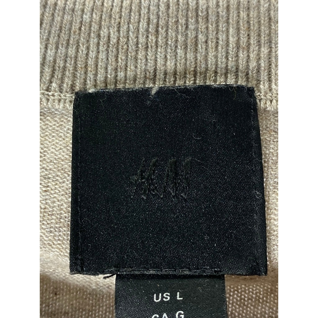 H&M Men's Gray Knit Cotton Crewneck Lightweight Pullover Sweater SZ L