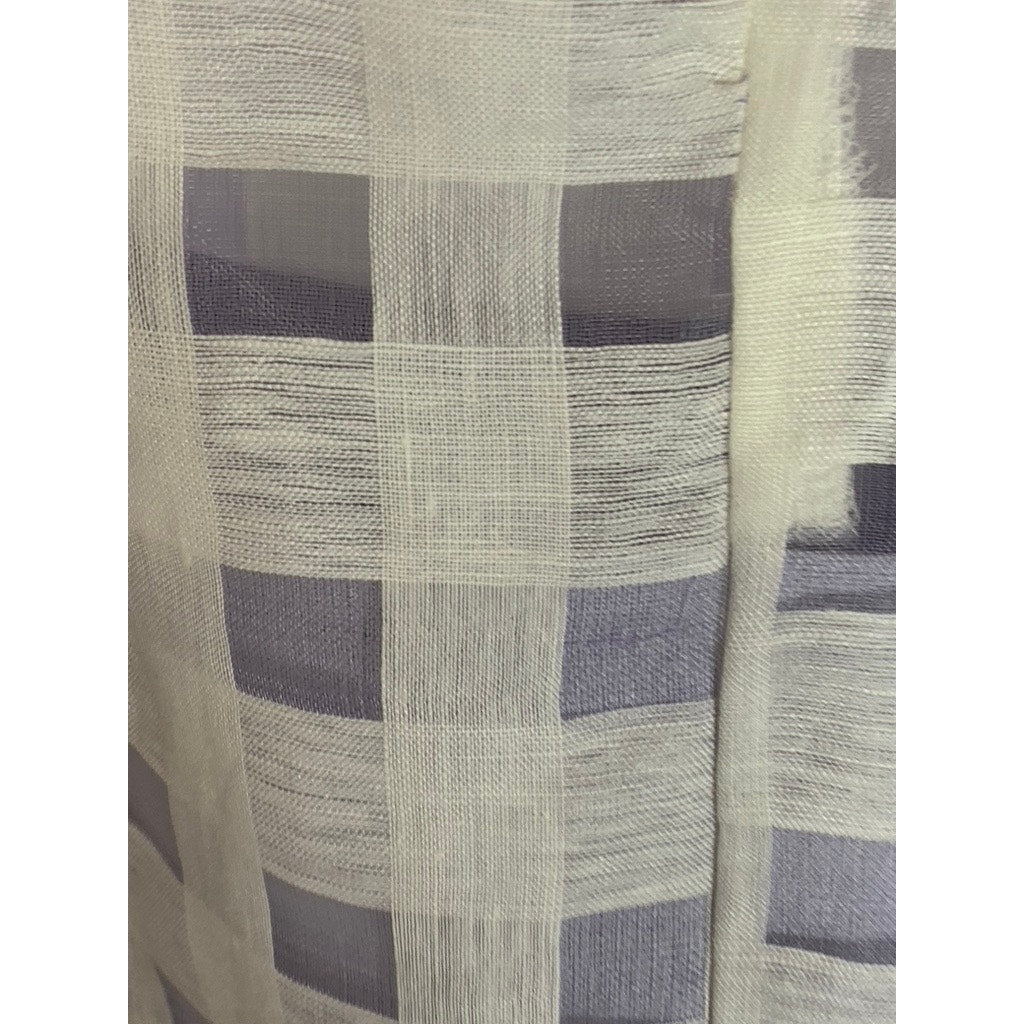 PARIS 99 Women's Purple/White Lace Checkered Puff-Sleeve Mini Dress SZ 6