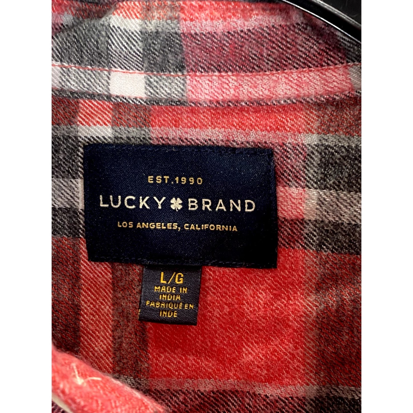 LUCKY BRAND Men's Red Plaid Humboldt Workwear Button-Up Long Sleeve  Shirt SZ L