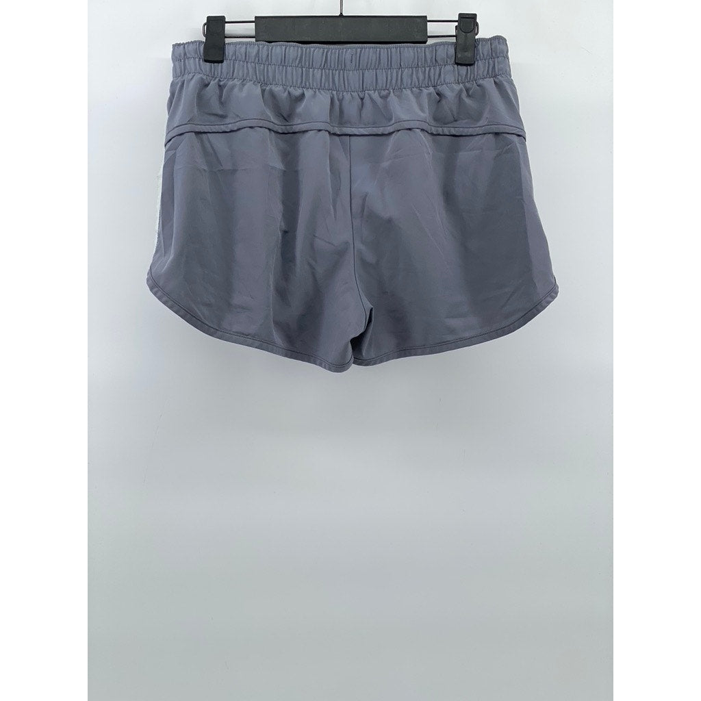 GAPFIT Women's Gray-White Side-Stripe Elastic Waist Pull-On Running Shorts SZ S