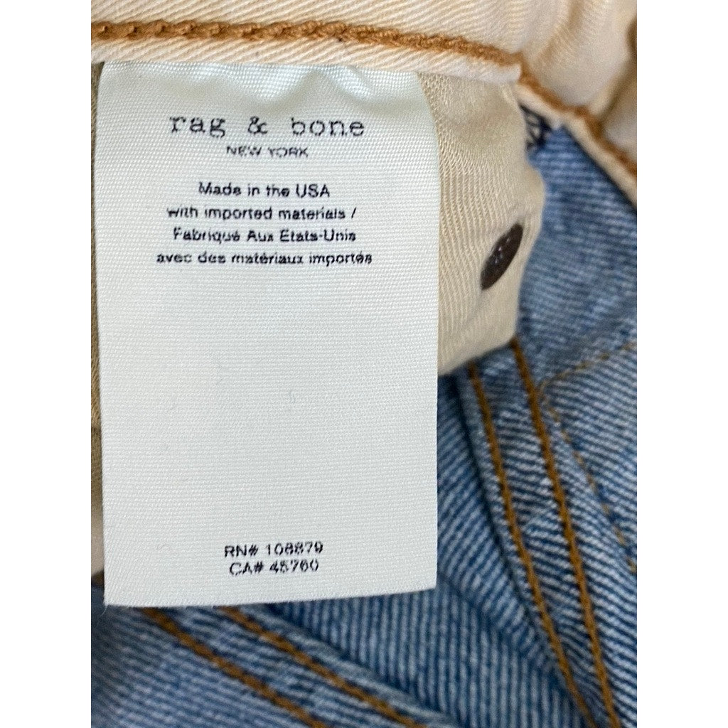 RAG & BONE Women's Orion Distressed Maya High-Rise Ankle Straight Jeans SZ 25