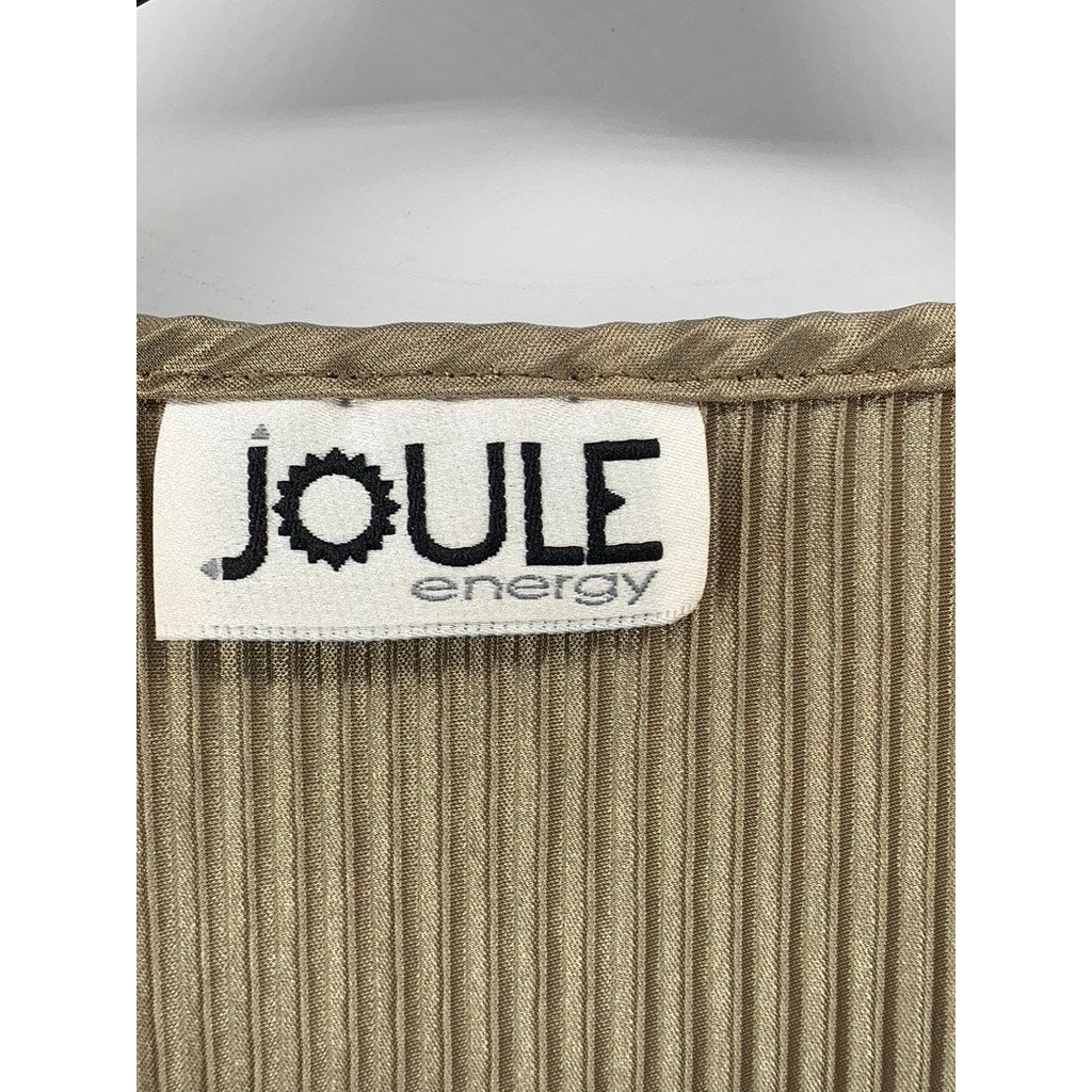 JOULE ENERGY Women's Tan Ribbed Long Sleeve Scoop-Neck Top SZ L