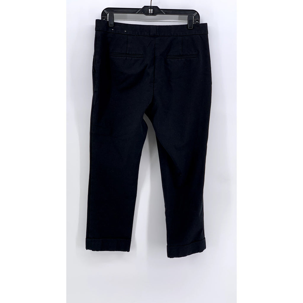 ANN TAYLOR Women's Petite Black Cuffed Cropped Pants SZ 10P
