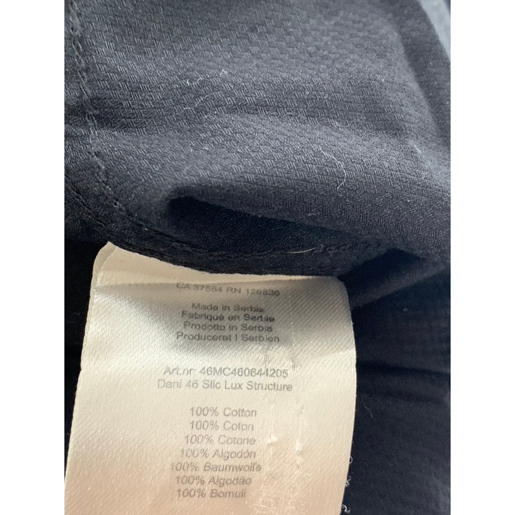 J. LINDEBERG Men's Black Solid Slim-Fit Button-Up Long Sleeve Lux Shirt SZ S