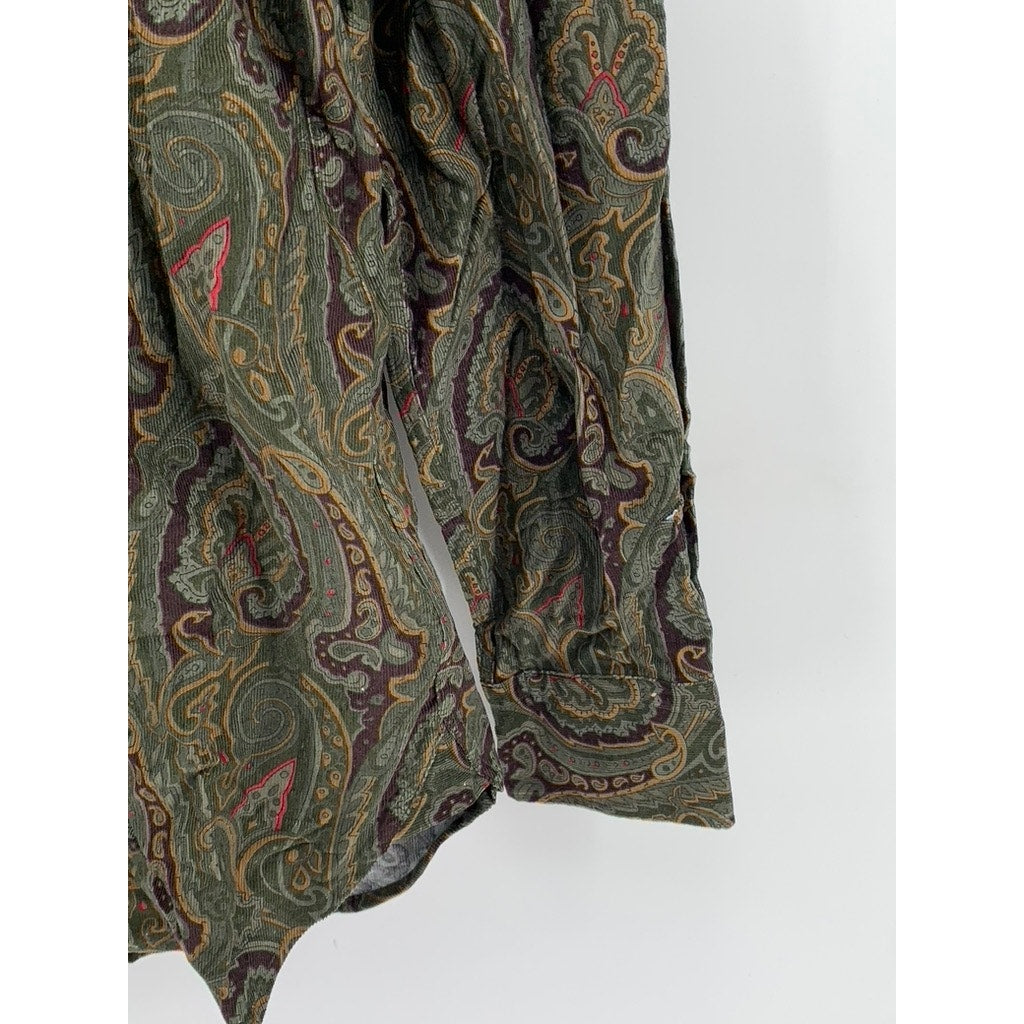 AUSTIN REED Vintage Paisley Pattern Bespoke Fit Button-up Shirt SZ M