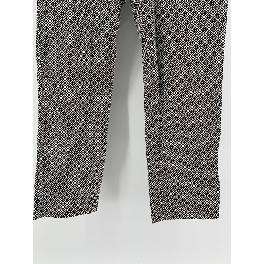 DANA BUCHMAN Women's Black Printed Straight-Leg Pants SZ 6