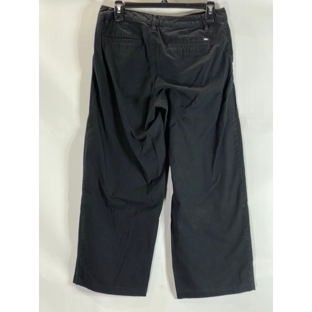 VANS Women's Solid Black Authentic Wide-Leg Cropped Chino Pants SZ 5