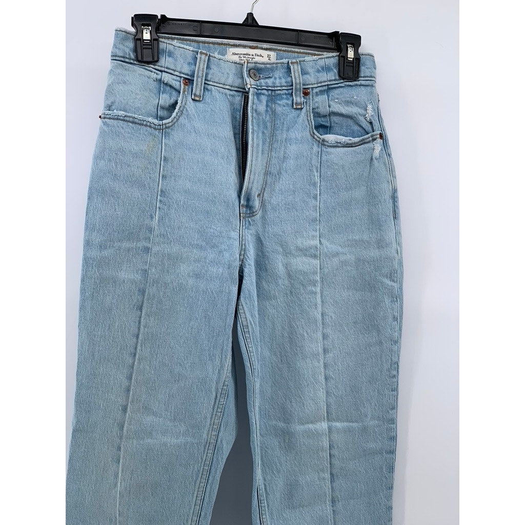 ABERCROMBIE & FITCH Women's Blue The 90's Straight Ultra High Rise Jeans SZ 4/27