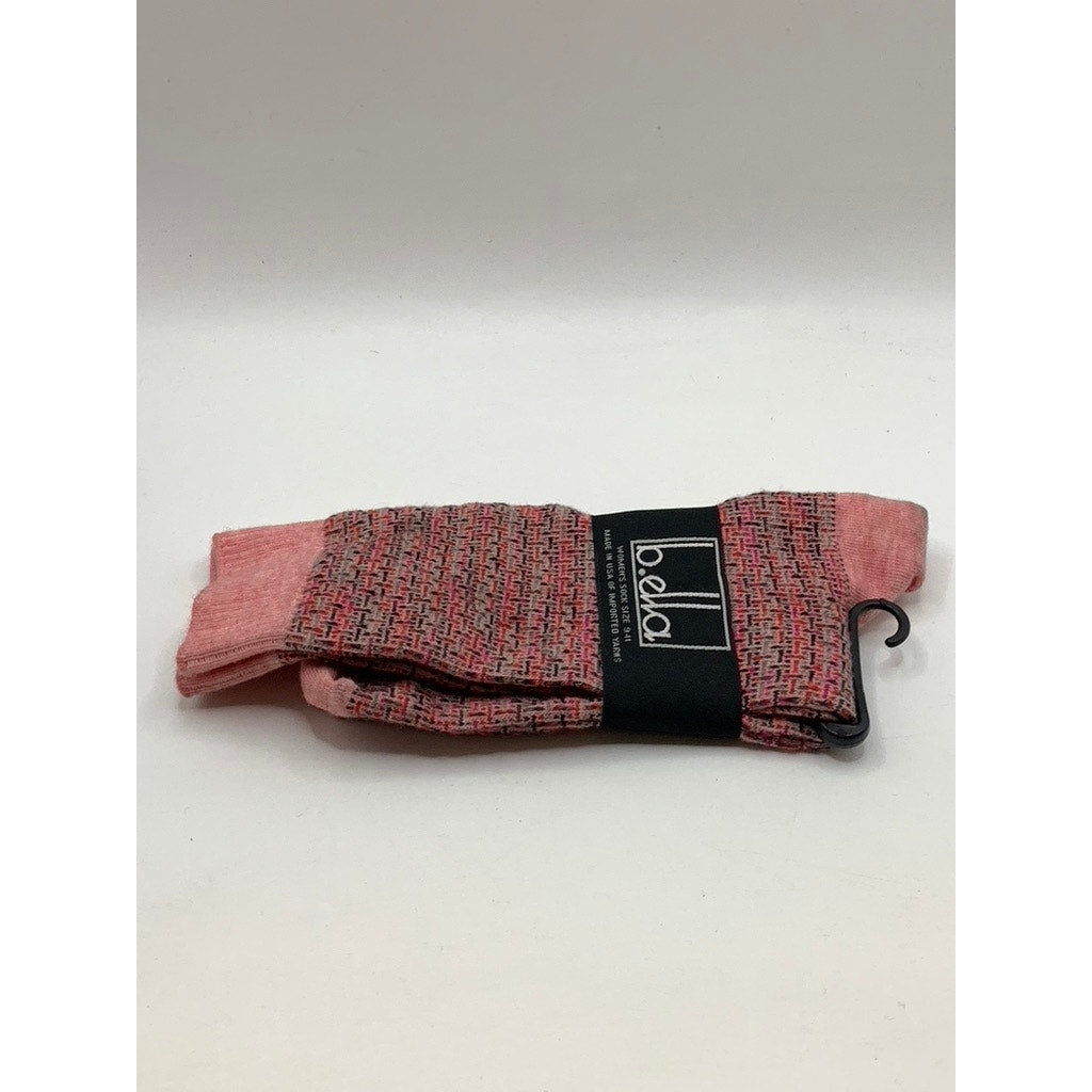 B.ELLA Women's Pink Knit Cotton-Blend Odette Knee Socks SZ OS